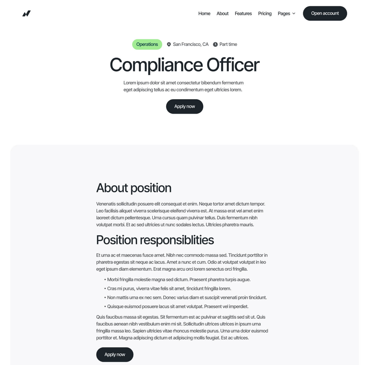 Cardpay - Career Single Page - Bank Webflow Template
