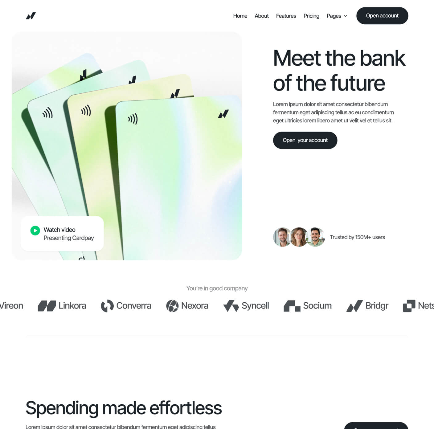 Cardpay - Home V2 Page - Bank Webflow Template