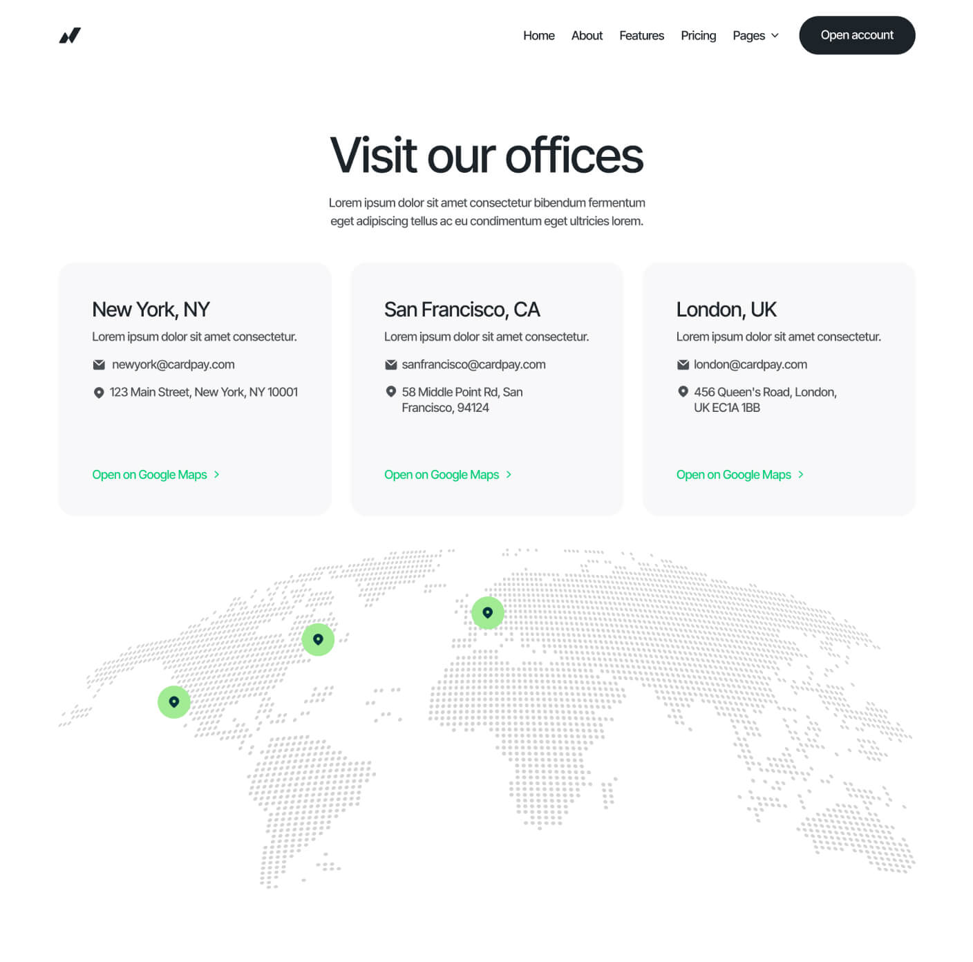 Cardpay - Contact V3 Page - Bank Webflow Template
