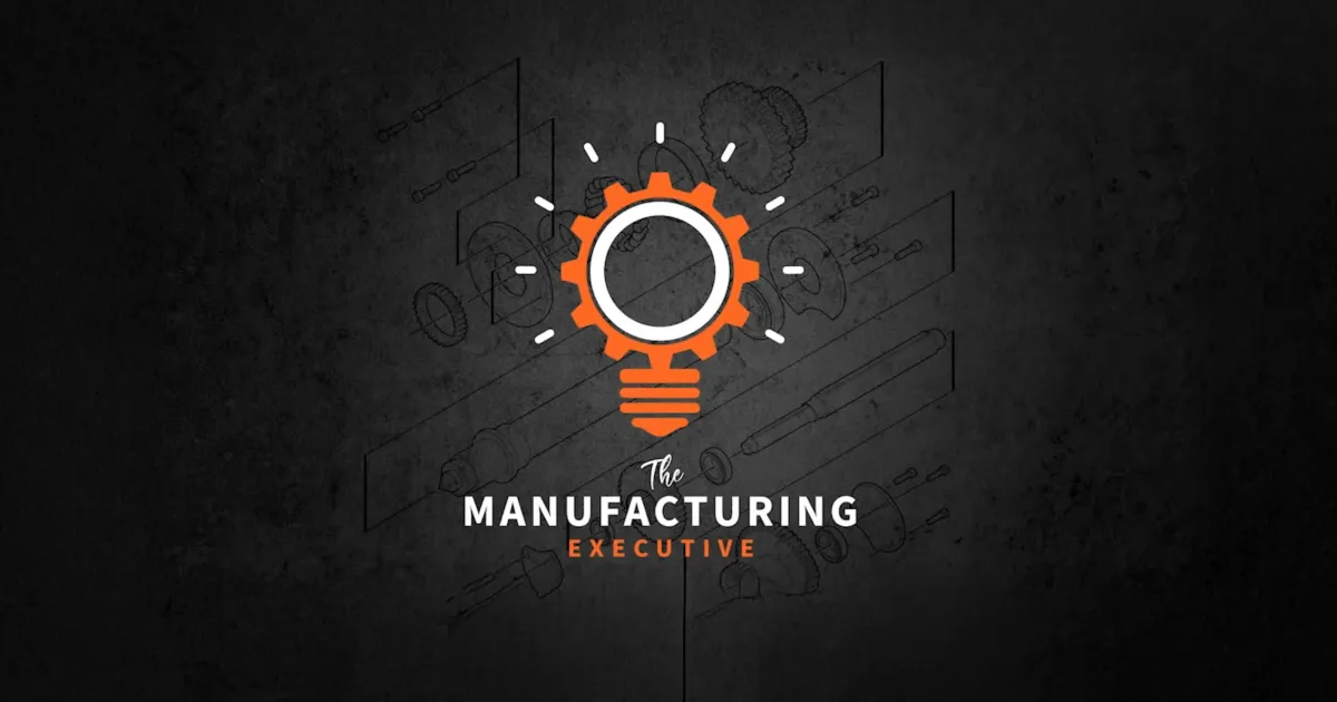 logo with an orange gear-shaped lightbulb above the text “The Manufacturing Executive”