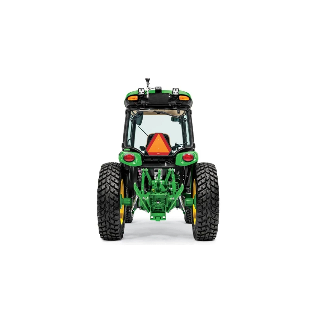 Studio image of a 4075R Compact Tractor from a rear view