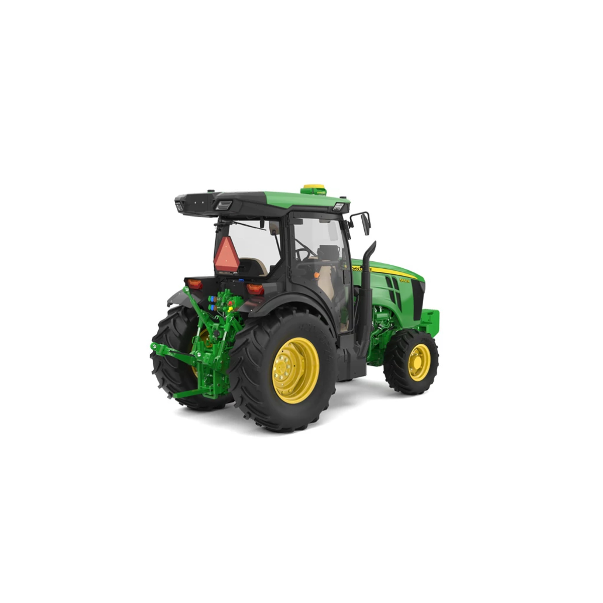 Studio image with right rear view of 5105EN tractor.