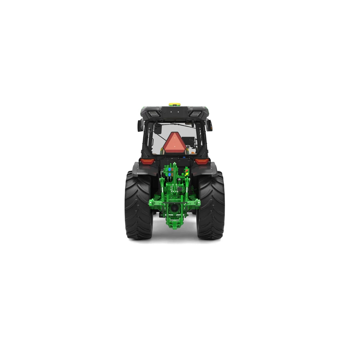 Studio image with rear view of 5075EN tractor.