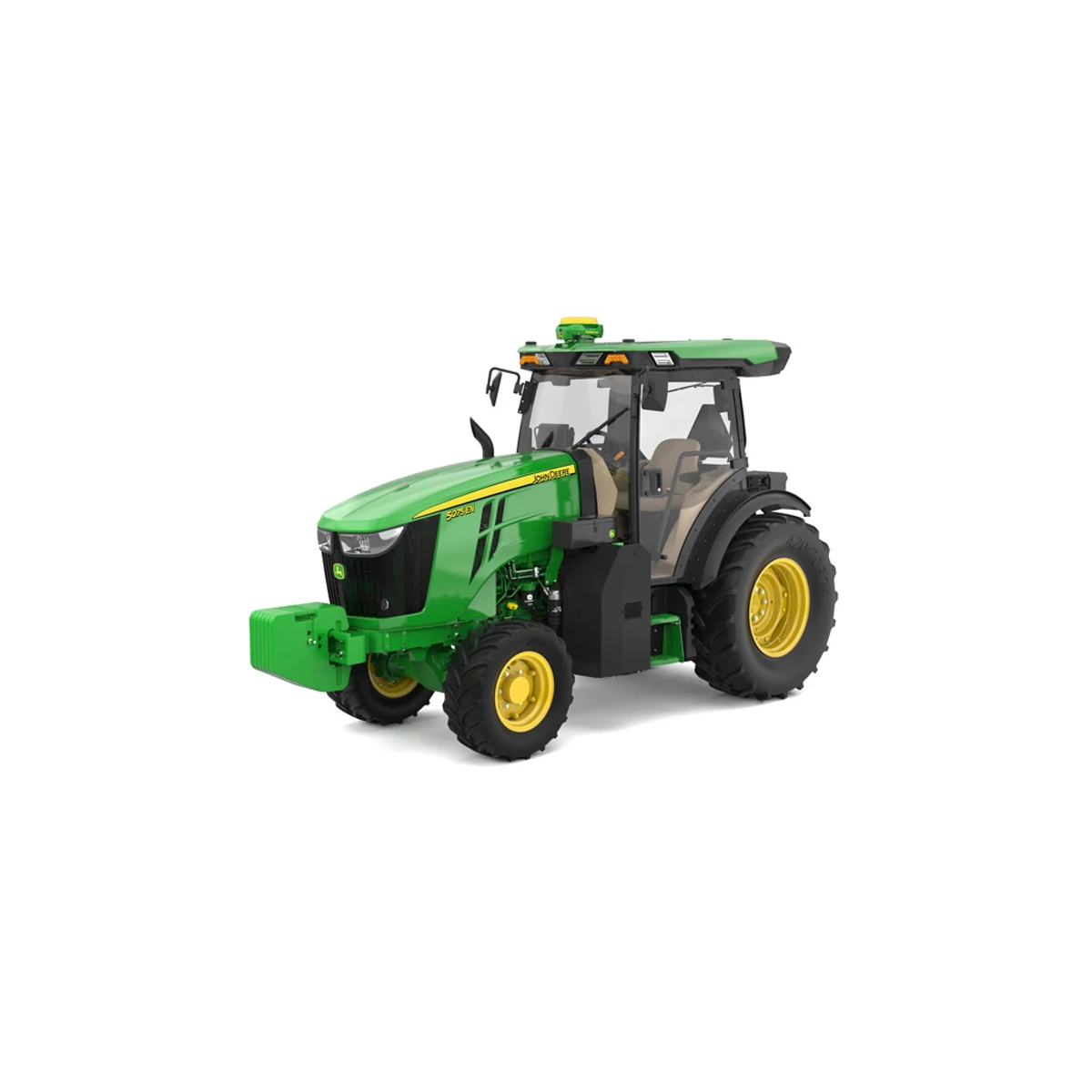 Studio image with front left view of 5075EN tractor.