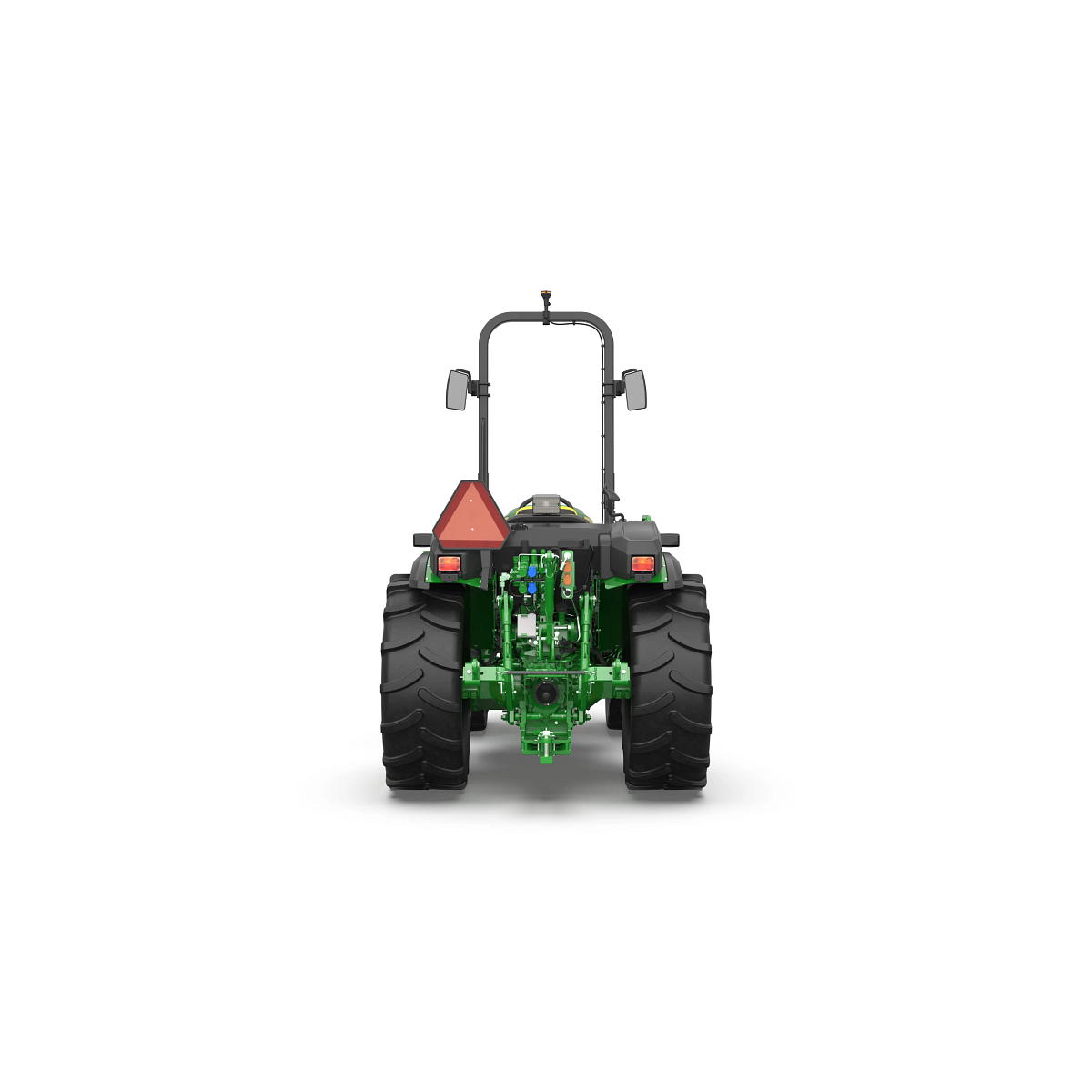 Studio image with rear view of 5075EN Open Operator Station tractor.