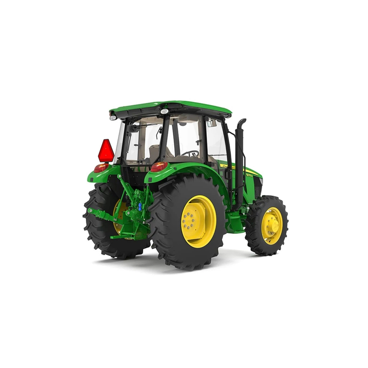 Studio image with a rear right view of a 5075E Utility Tractor