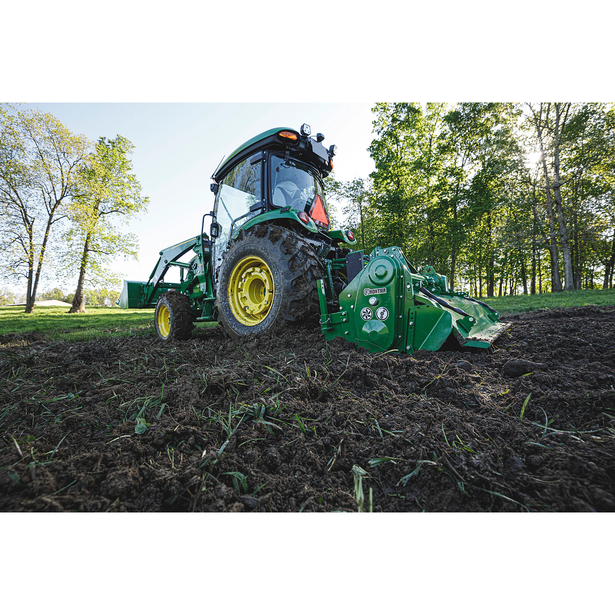 Field view of RT3081B Rotary Tiller on 4075R Tractor