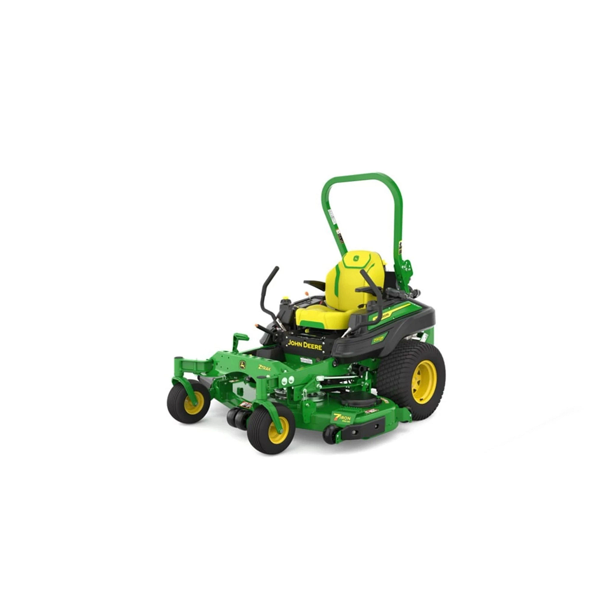 Studio front left view of a green and yellow Z965M EFI ZTrak™ Zero-Turn Mower