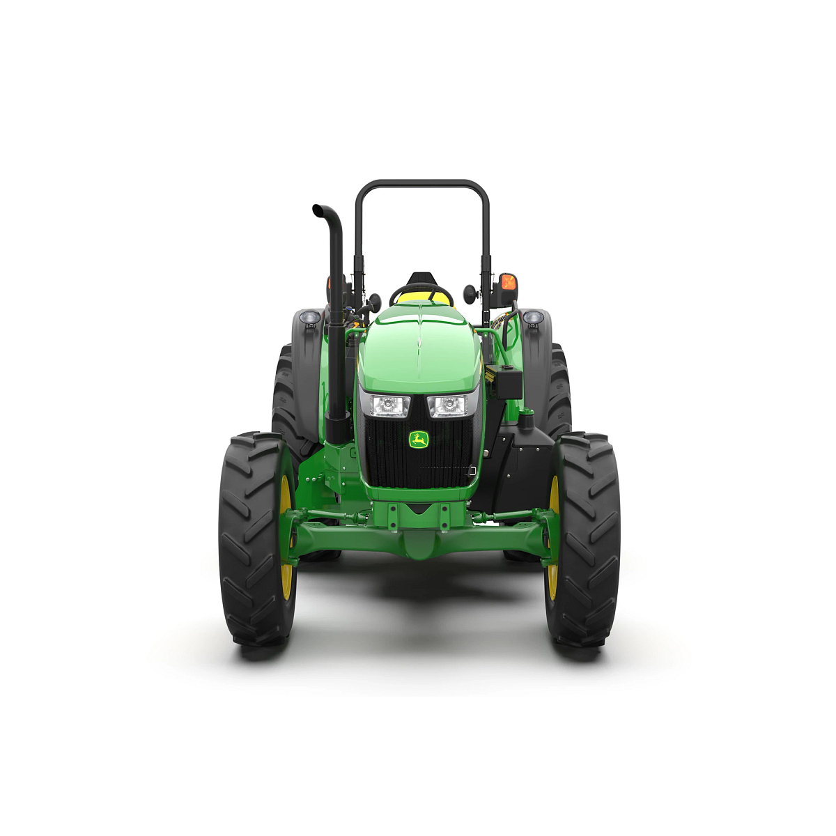 Studio image with front view of 5075M utility tractor.