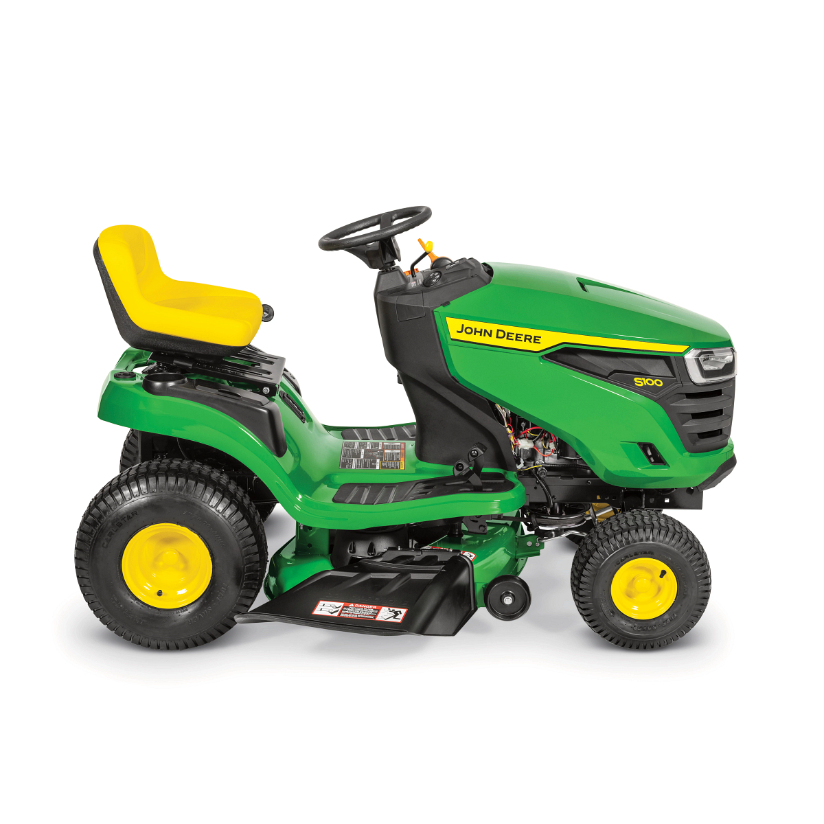 Side right studio view of an S100 lawn tractor