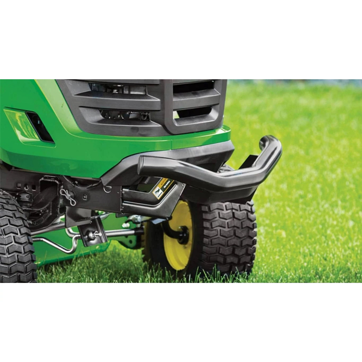 Closeup of an S130 Lawn Tractor bumper