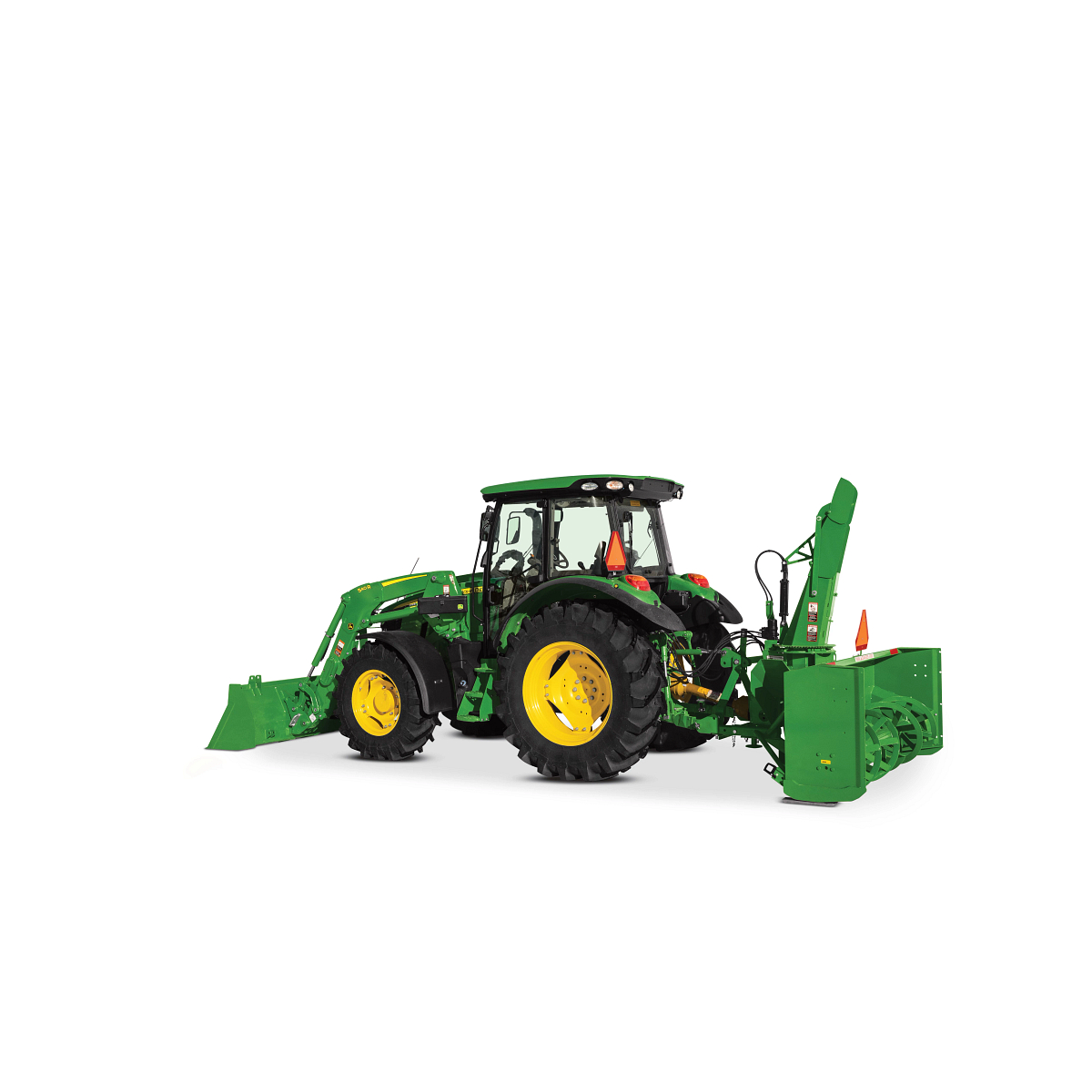 Side left studio view of 5115R Tractor with SB1392R Snowblower
