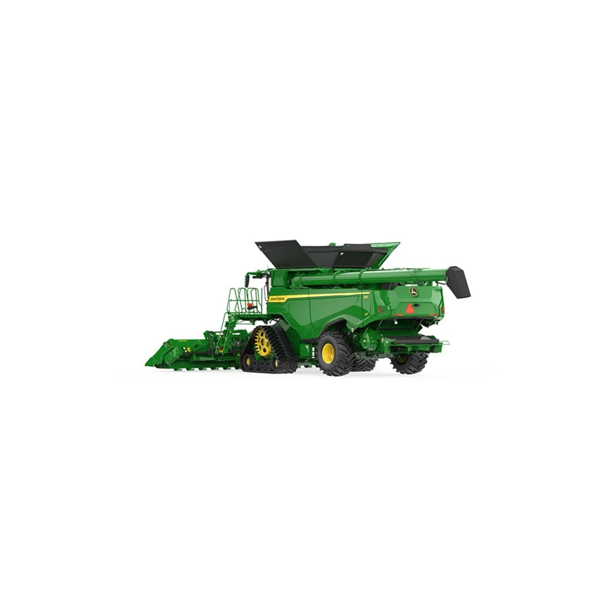 Studio image with a rear right view of X9 1100 Combine Grain Harvester