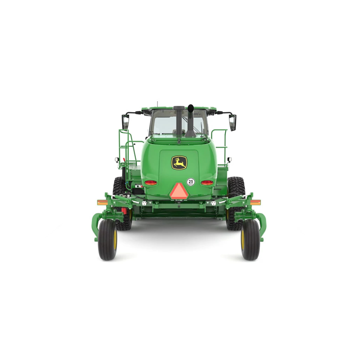 Rear view studio rendering of W235M Self Propelled Windrower