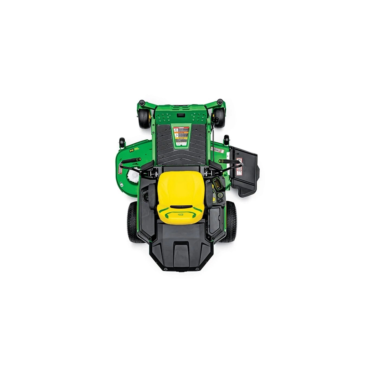 Studio image with a top view of a Z380R Electric ZTrak Mower
