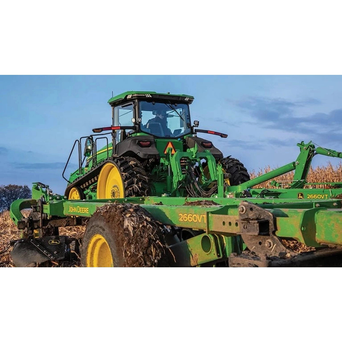 8R 340 Tractor in a corn field