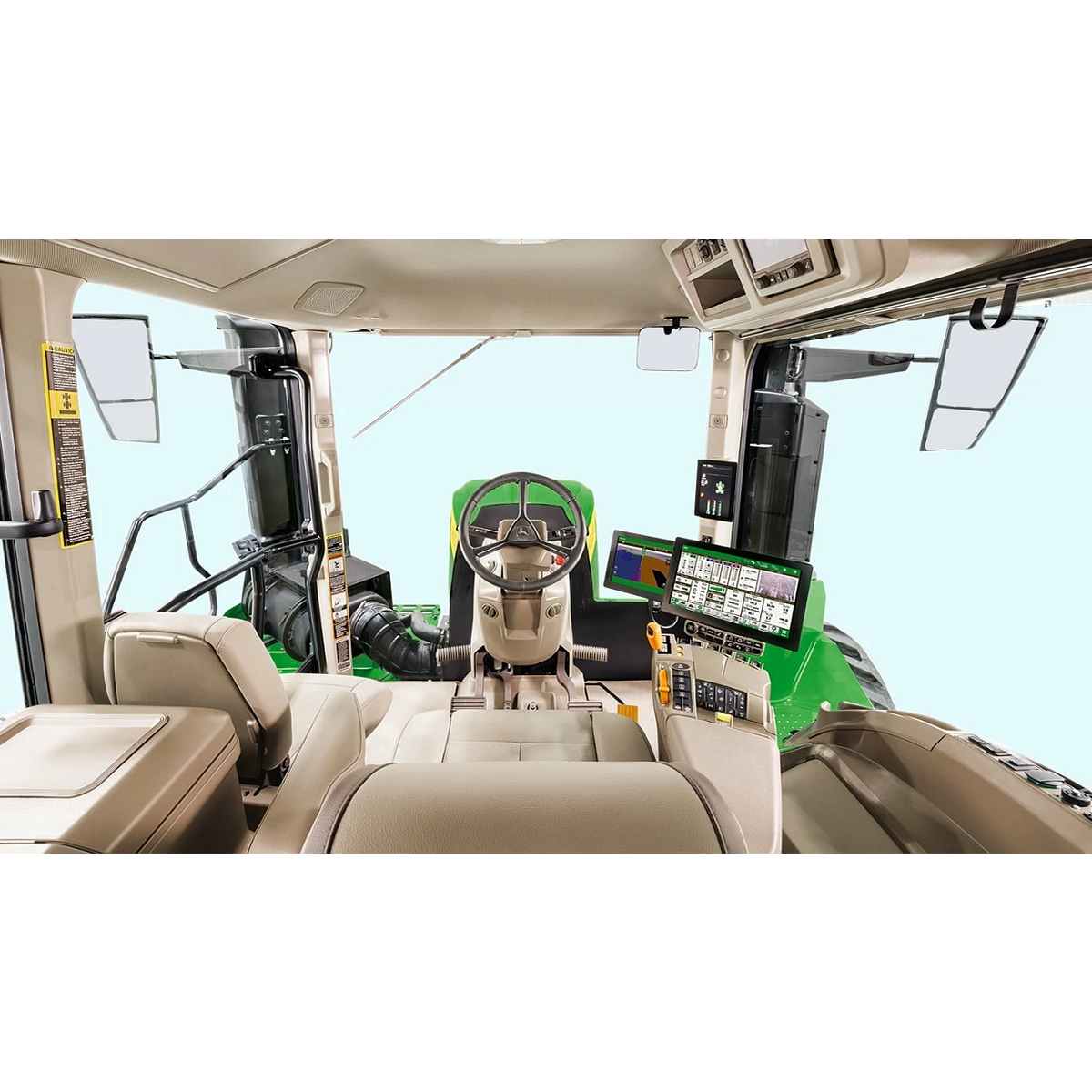 9R Tractor inside cab view