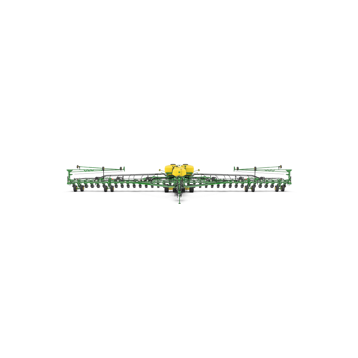 Studio rendering with front view of DB90 36 Row planter.