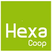 Hexa Coop logo in white text on a green square background.