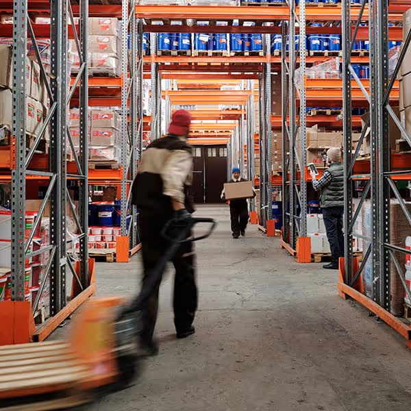 A typical warehouse scene.
