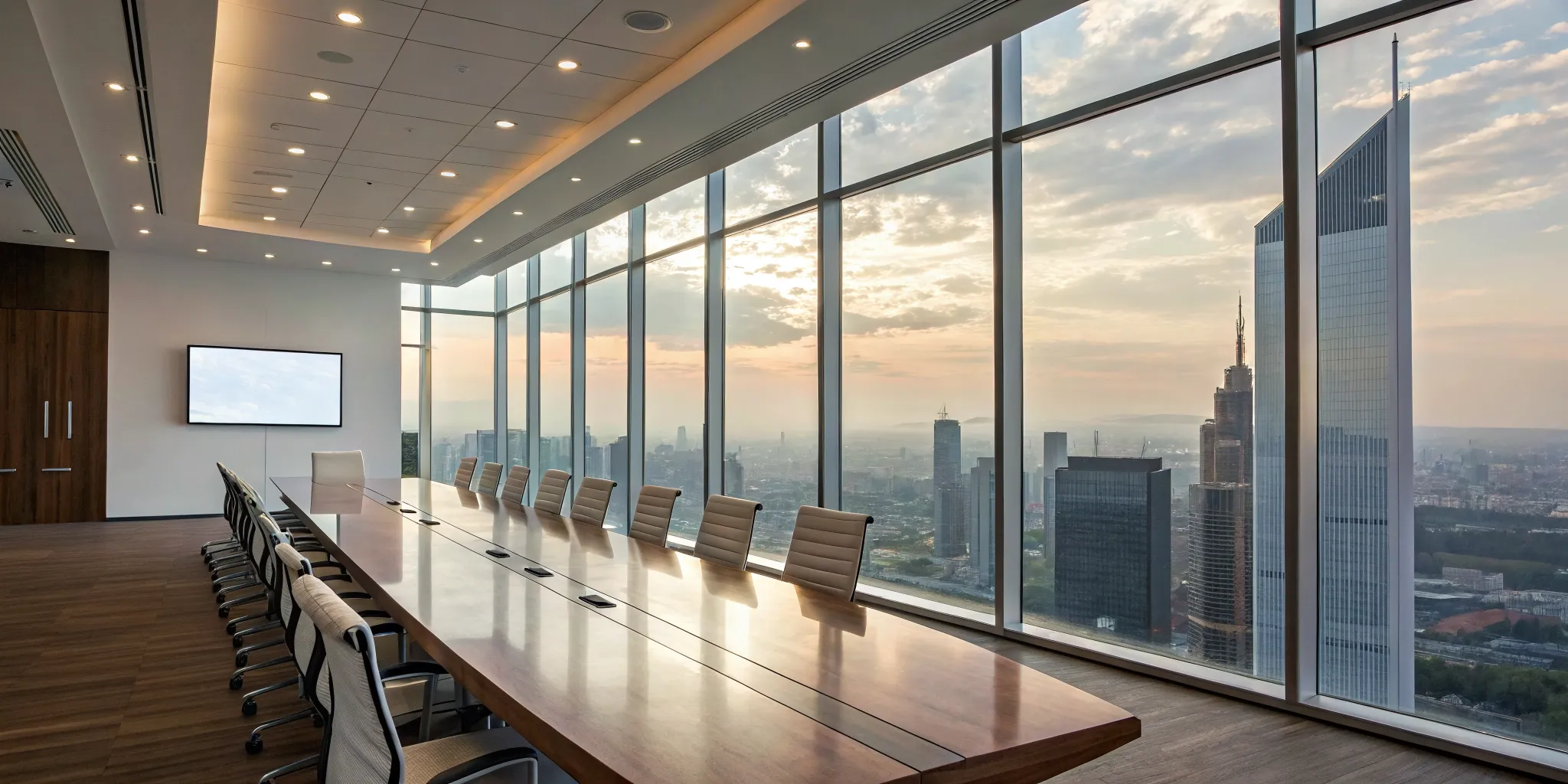 Executive boardroom focused on PMO as a service for executive reporting.