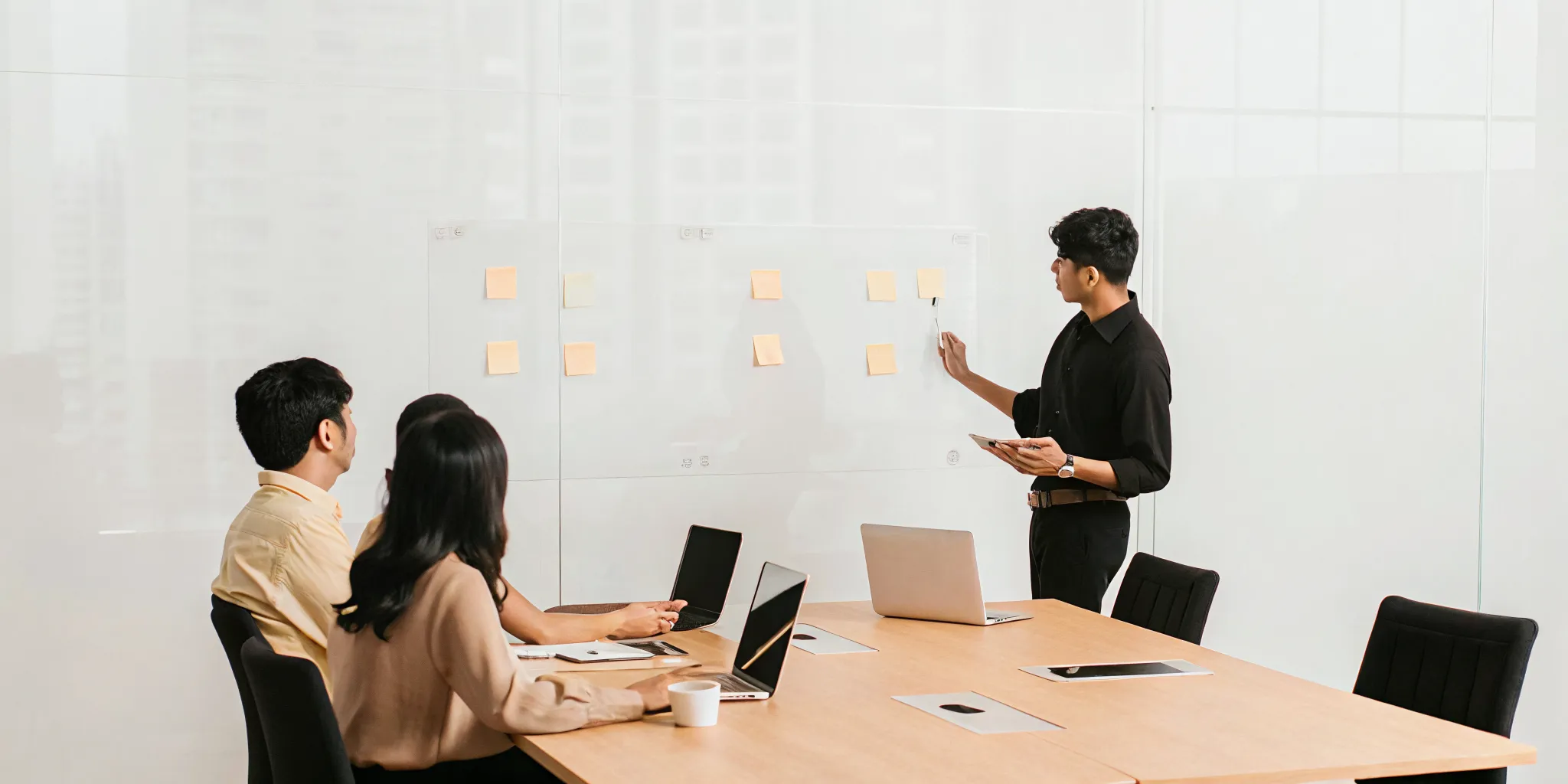 A project management consulting firm team planning a project strategy.