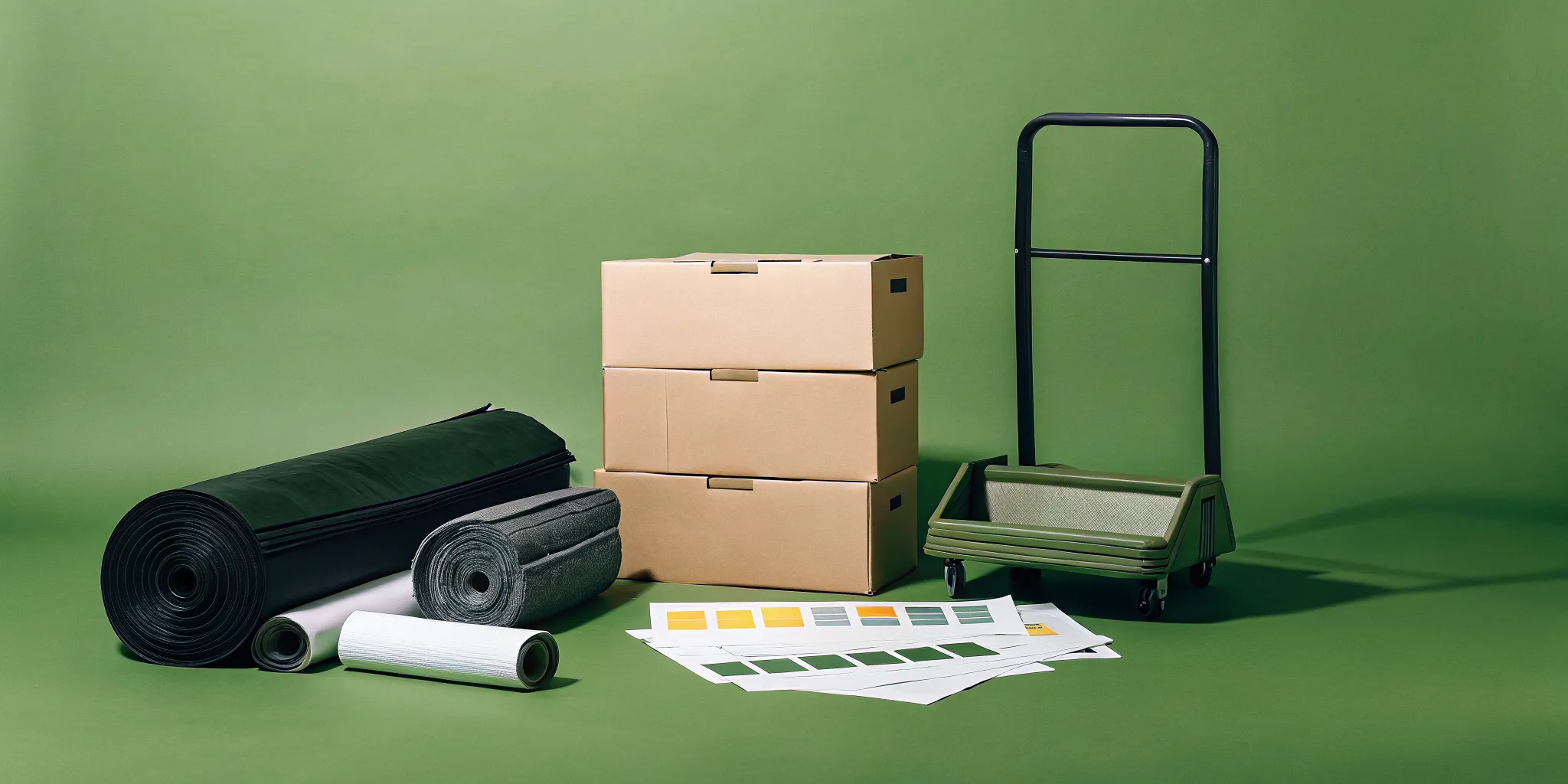 Moving supplies and planning tools for commercial relocation project management.
