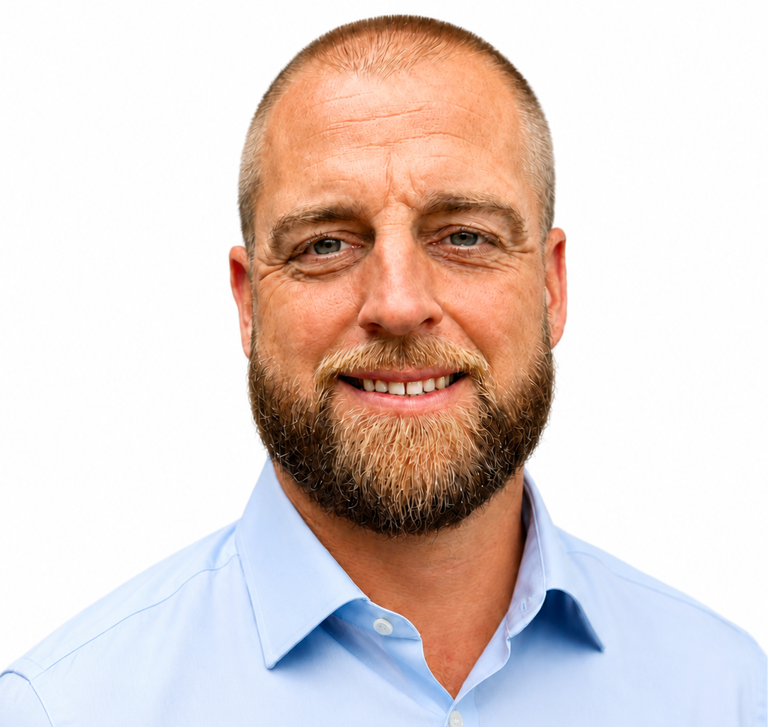 [headshot] image of customer giving a testimonial (for a ai biotech company)