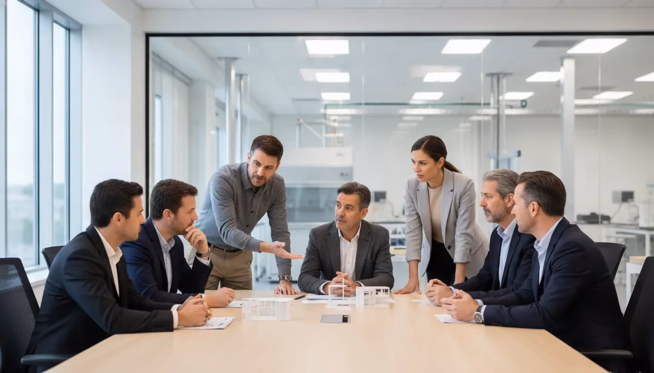 Project leaders collaborating on PMO execution infrastructure
