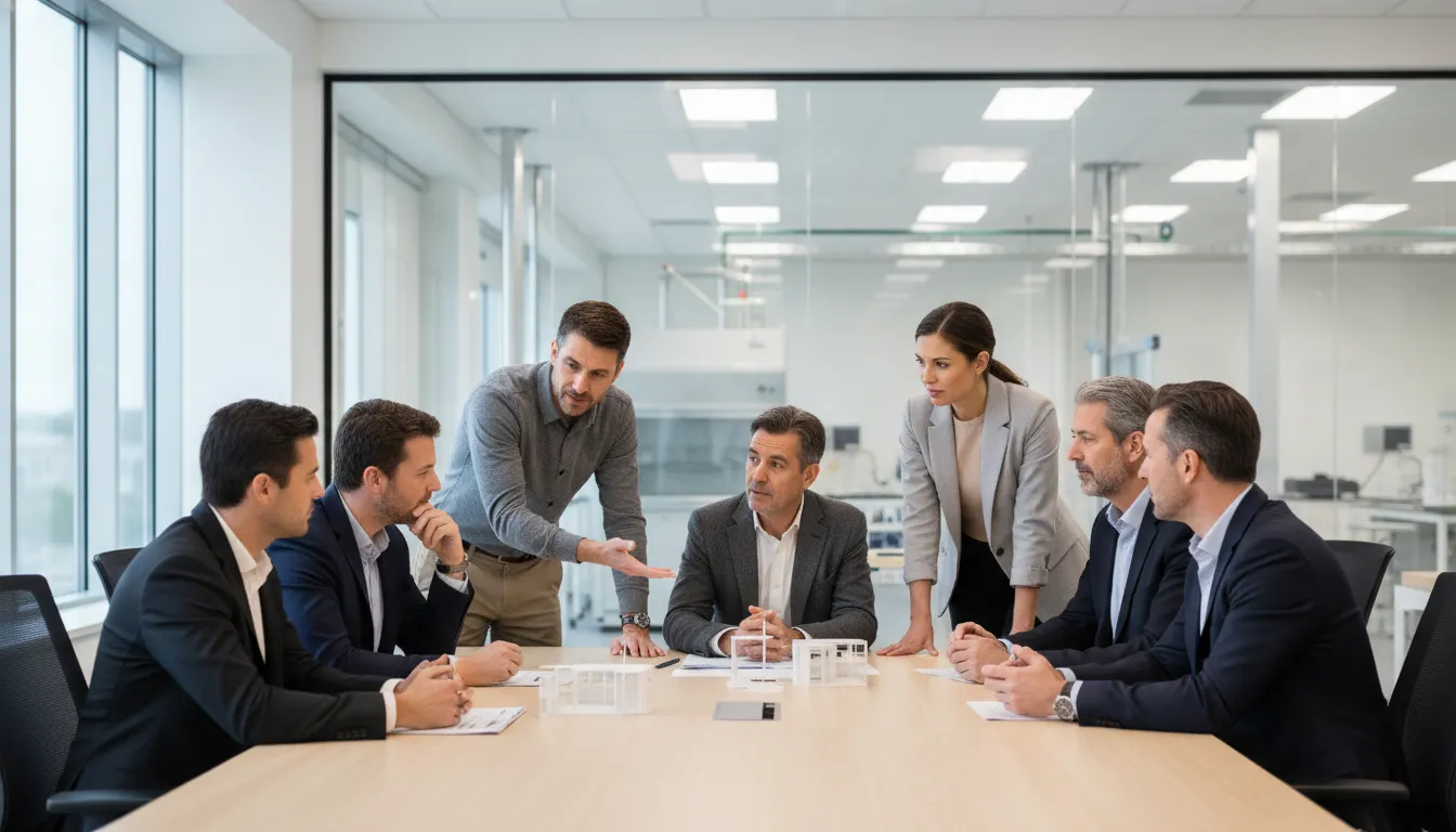 Project leaders collaborating on PMO execution infrastructure