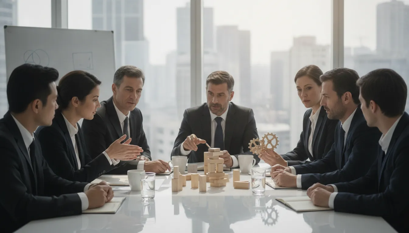 Executives reviewing project delivery risks and capacity
