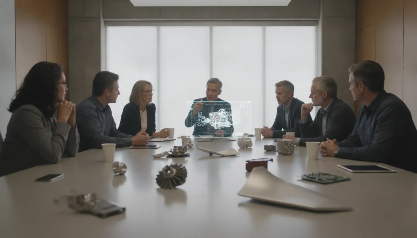 Leaders evaluating project management services for defense industry programs
