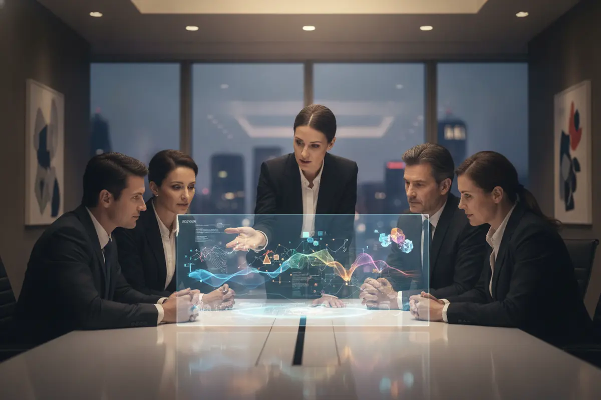 Executives and a PMO leader review portfolio priorities together