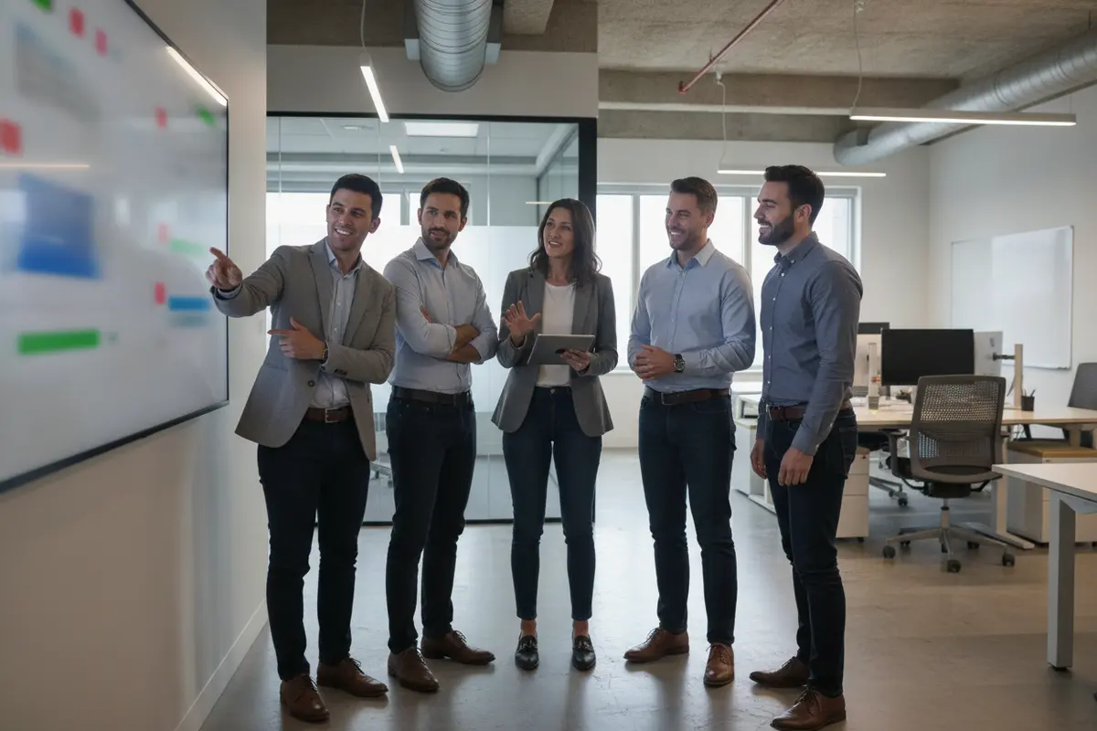Technology team aligning technical workstreams, dependencies, and delivery milestones