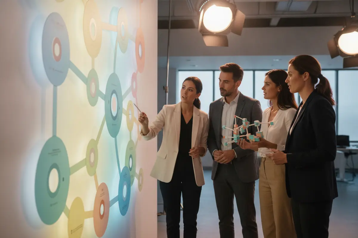 Project team mapping launch dependencies and accountable workstream owners