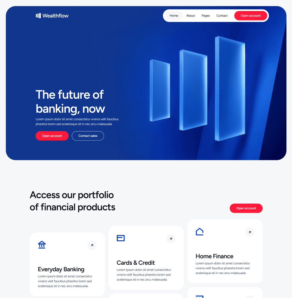 Wealthflow - Home V1 Main Page - Bank Webflow Template | BRIX Template
