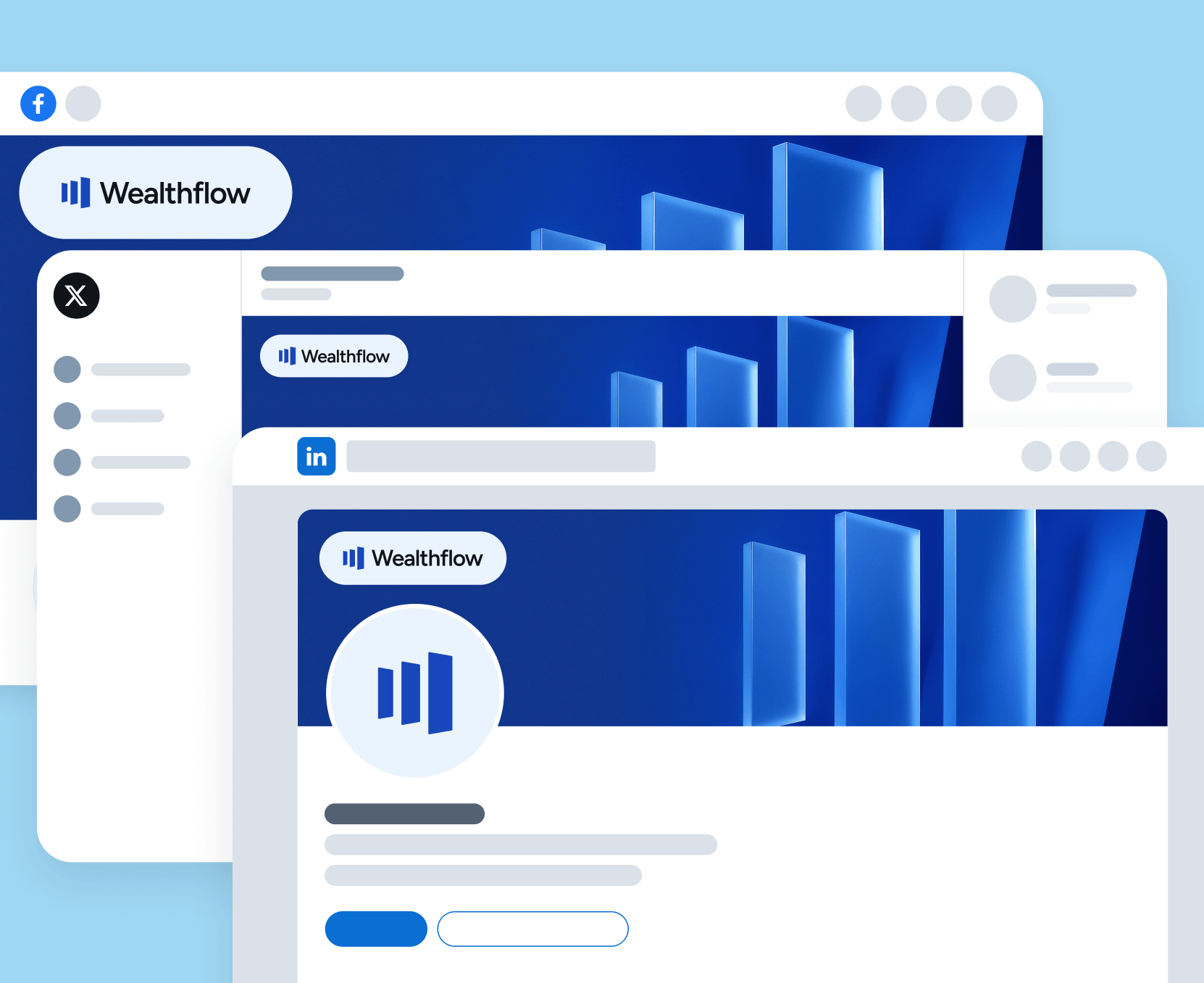 Wealthflow - Social Media Assets - Bank Webflow Template | BRIX Template
