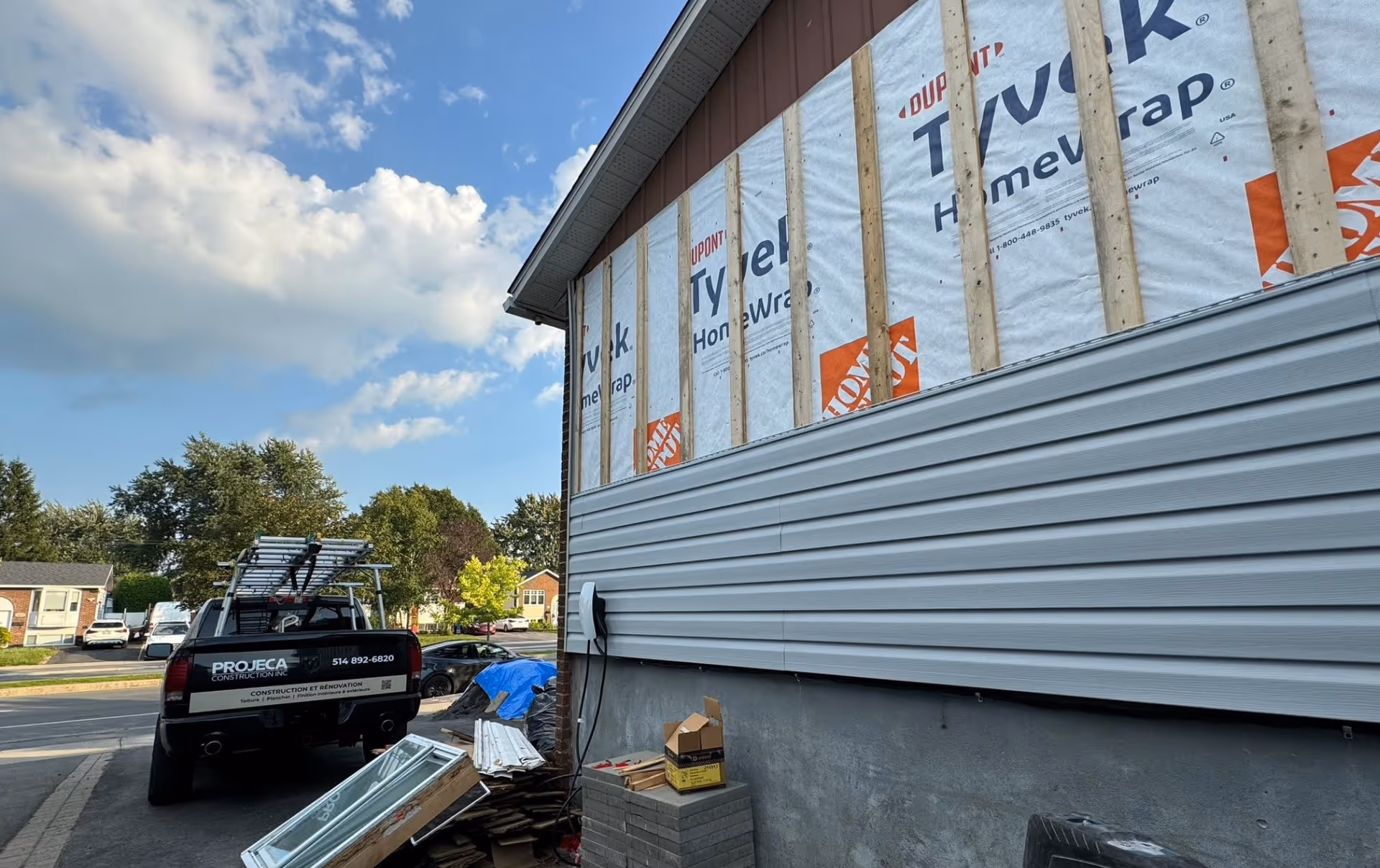 Remplacement de la couverture extérieure en clapboard