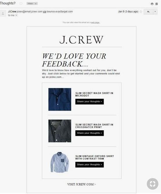 J Crew website image