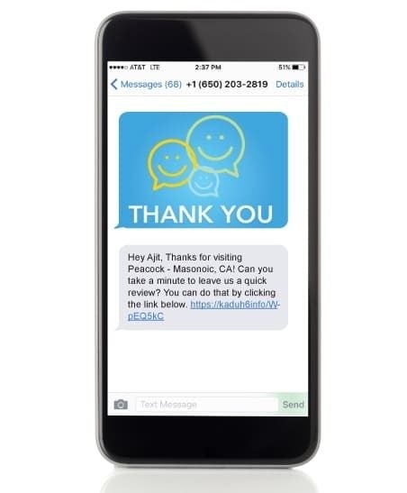 Requesting customer reviews via SMS