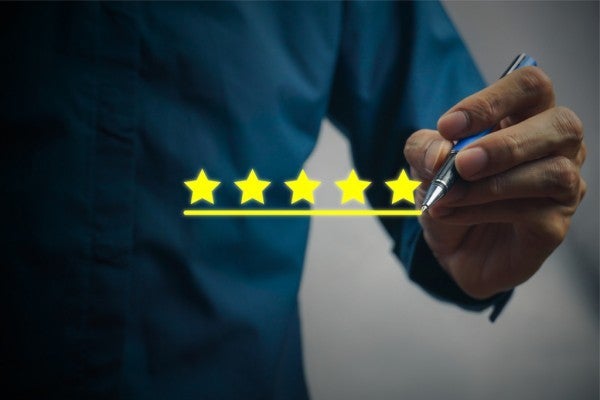 Leaving an online review.