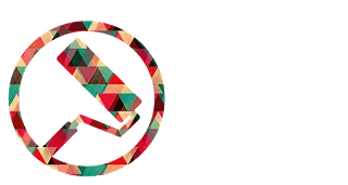 Logo mit einem nach rechts zeigenden Bleistift, der von einem Kreis umgeben ist, und einem stilisierten X nebenan.