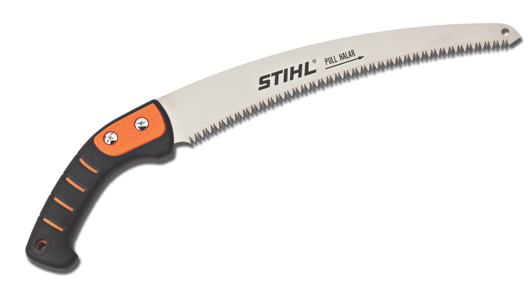 A 13'' fixed-blade arboriculture saw ideal for branches up to 4'' in diameter.