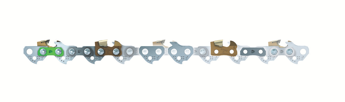 This saw chain is specially designed for longer cutting edge life resulting in less frequent sharpening.