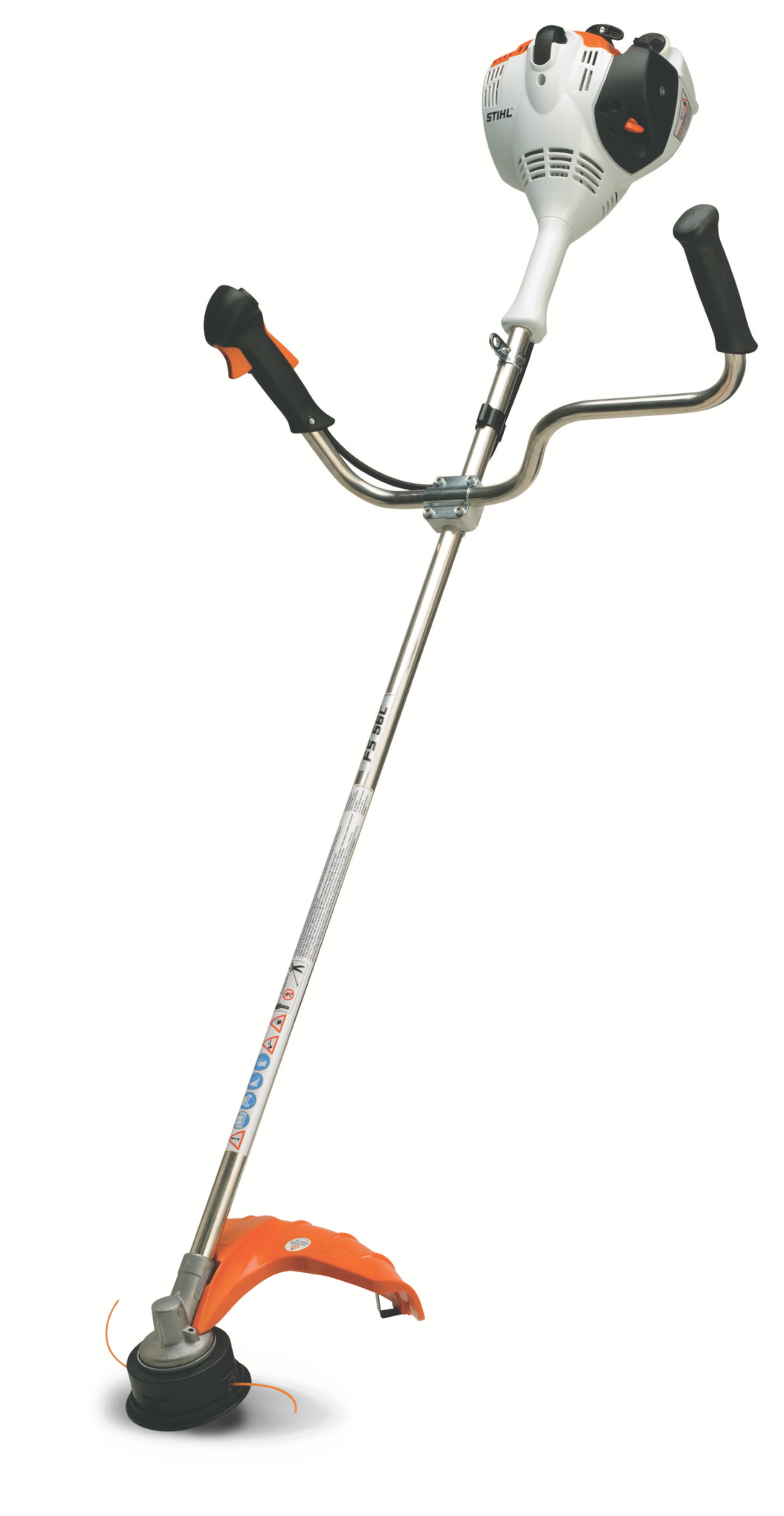 This straight-shaft grass trimmer features bike-style handles, ideal for large or difficult areas.
