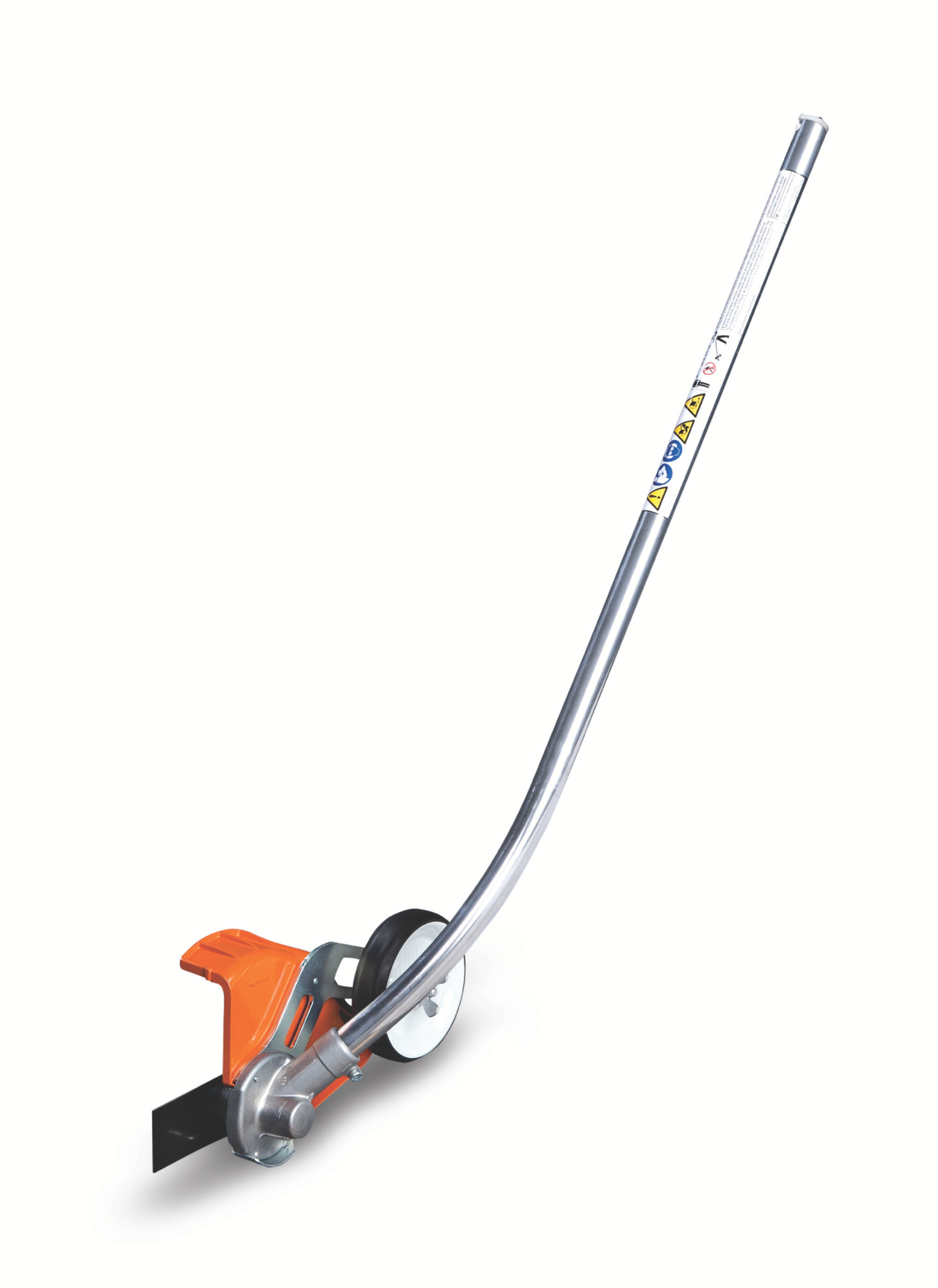 This STIHL KombiSystem curved lawn edger attachment cleans up edges along walkways and planting beds.