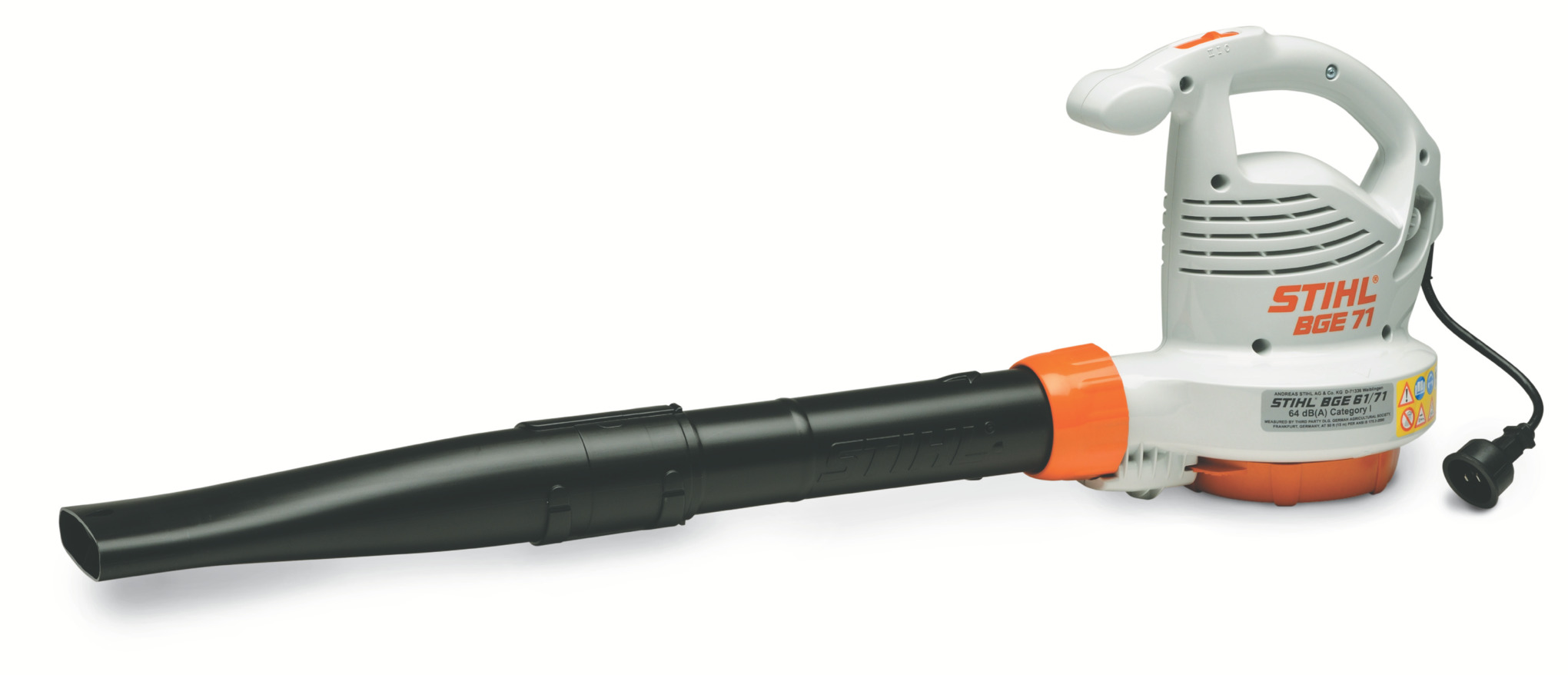 This is a versatile electric handheld blower for clearing leaves and grass clippings from driveways and sidewalks.