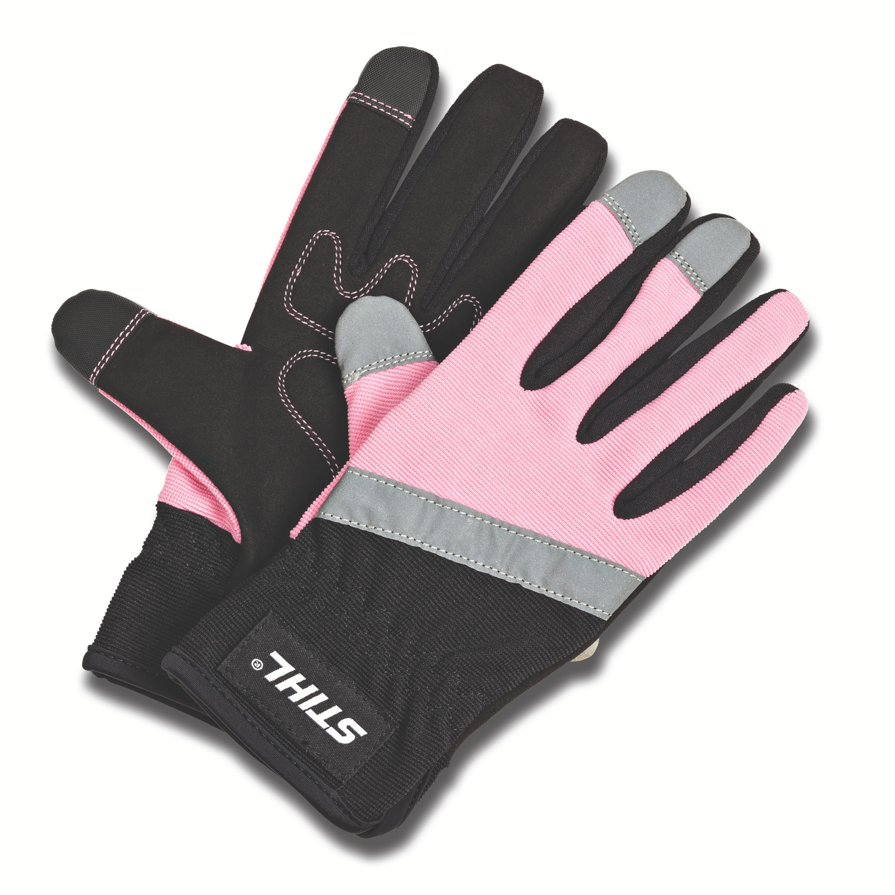 Style and substance combine in these breathable, padded pink work gloves.