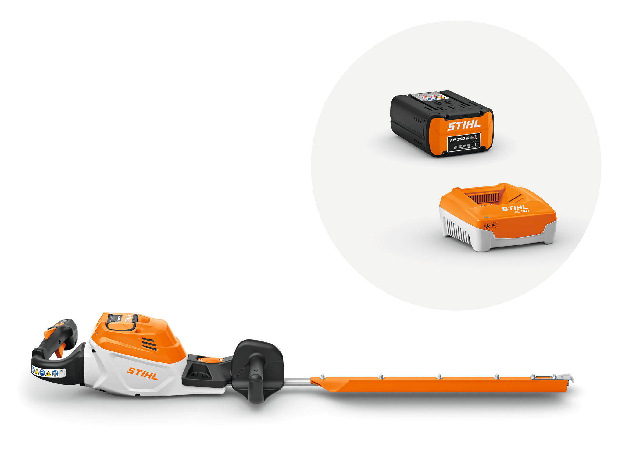 With diamond-ground, single-sided blades available in 30” or 40” lengths, the HSA 150 T trimmer provides pros with razor-sharp cutting performance and the option to operate with backpack battery or AP