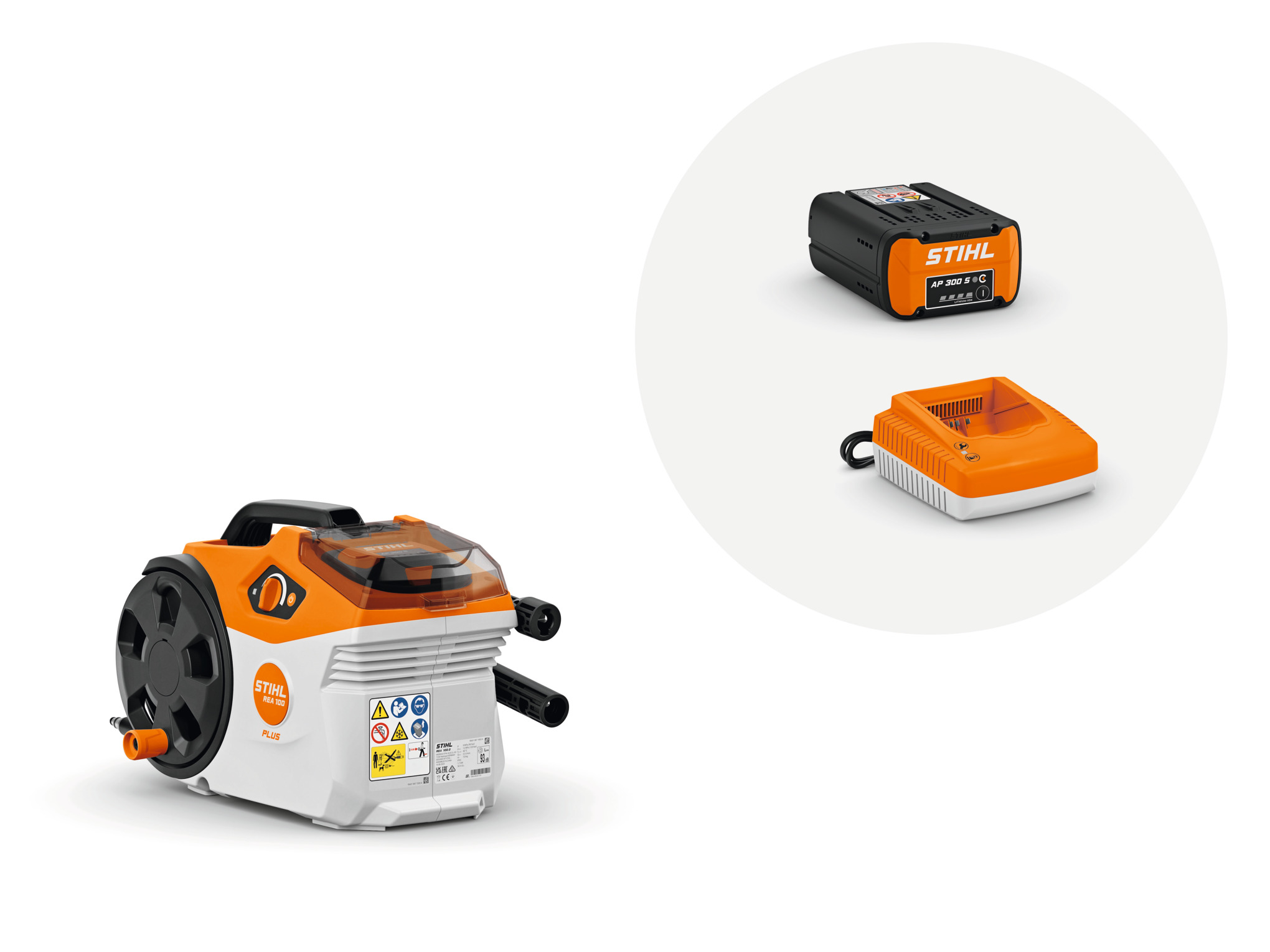 Powerful, professional pressure washer featuring stepless pressure control, maximum pressure of 2,200 psi, and continuous working pressure at up to 1800 psi.